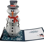 Carte de Noël 3D Pop Up Renne Bonhomme de neige