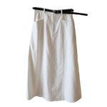 Jupe mi-corps A-line de couleur unie