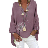 Chemise grande taille en coton lin Dandelion