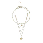 Collier croisé avec perles