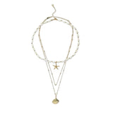 Collier croisé avec perles