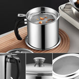 Pot à huile en acier inoxydable avec filtre