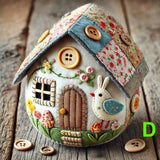 Kit de bricolage pour la maison de l'œuf en feutre patchwork