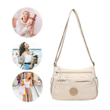 Sac bandoulière tendance uni à multiples poches zippées