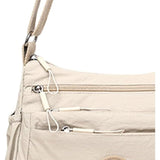 Sac bandoulière tendance uni à multiples poches zippées