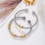 Bracelet torsadé à nœud bicolore