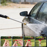Pistolet d’arrosage haute pression pour tuyau de jardin avec 3 buses haute pression