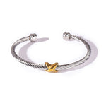 Bracelet torsadé à nœud bicolore