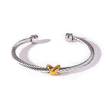 Bracelet torsadé à nœud bicolore