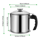 Pot à huile en acier inoxydable avec filtre