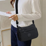 Sac bandoulière tendance uni à multiples poches zippées