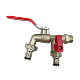 Robinet double sortie en alliage de zinc pour jardinage