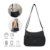 Sac bandoulière tendance uni à multiples poches zippées