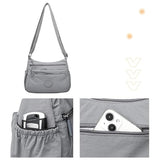 Sac bandoulière tendance uni à multiples poches zippées