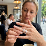 Bague tournante à une rangée de diamants
