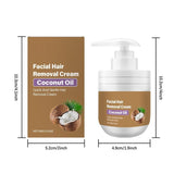Crème dépilatoire douce à l'huile de coco pour le visage