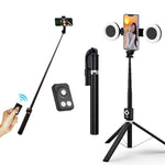 Bâton de selfie 6 en 1 avec lumière d'appoint