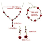 Ensemble de bijoux élégant avec collier et boucles d'oreilles en forme de fleur de rose