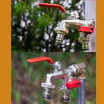 Robinet double sortie en alliage de zinc pour jardinage