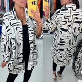 Chemise oversize à imprimé abstrait