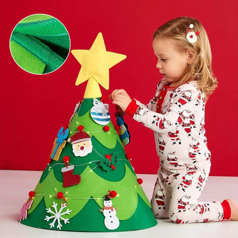 Arbre de Noël en feutre DIY Montessori 3D