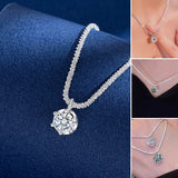 Collier classique avec pendentif à six griffes