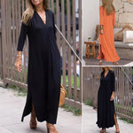 Robe élégante et confortable avec col en V