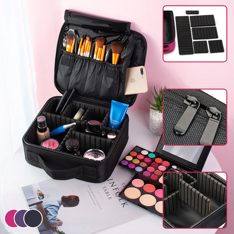 Trousse de Maquillage avec Compartiment Ajustable