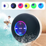 Mini Haut-parleur Bluetooth de douche à ventouse étanche avec lumière Led