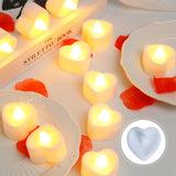 24 bougies chauffe-plat LED en forme de cœur