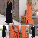 Robe élégante et confortable avec col en V