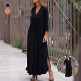 Robe élégante et confortable avec col en V