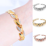Bracelet Feuilles Strass