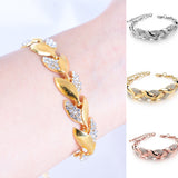 Bracelet Feuilles Strass