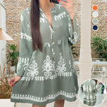 Robe babydoll boutonnée à col en V