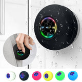 Mini Haut-parleur Bluetooth de douche à ventouse étanche avec lumière Led
