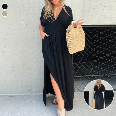 Robe longue Maxi Effortless à encolure en V fendue