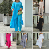 Ensemble haut et pantalon irrégulier avec jambes larges