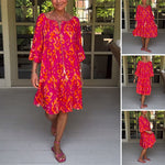 Robe à manches amples avec imprimé
