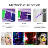 Palette de maquillage fluorescent soluble dans l'eau