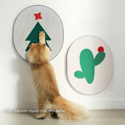 Arbre à chat plat et coloré pour montage mural
