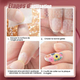 Dessin d'ongles œil de chat (24pcs)