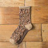 Chaussettes florales brodées vintage pour femmes