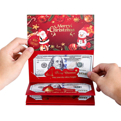 Enveloppe rouge de Noël pliable à 6 compartiments