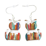 Boucles d'oreilles chat avec livres