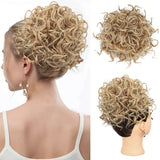 Chignon court et bouclé avec cordon élastique