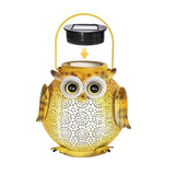 Lampe de jardin solaire en métal Hibou
