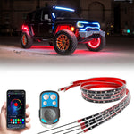 Bande LED flexible RVB étanche pour châssis de voiture(4pcs)