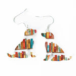 Boucles d'oreilles chat avec livres
