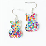 Boucles d'oreilles chat avec livres